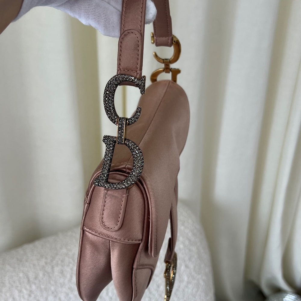Christian Dior Satin Crystal Mini Saddle Bag
Powder Beige - Picture 12 of 14